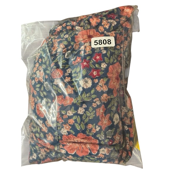 Angie Smocked Bodice Dress Womens 3X Floral Flutter Sleeve V-Neck Flowy‎ - Picture 4 of 4